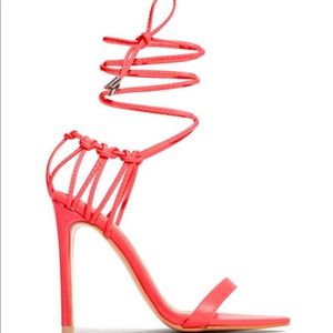 So Me brand All nighter neon coral heel